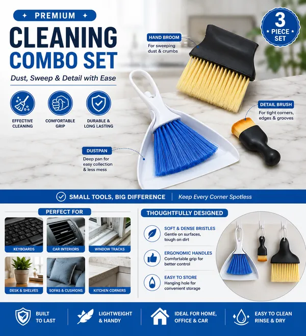 3-in-1_Cleaning_Brush_Combo_Set_with_Dustpan,_Hand_Brush_&_Detailing_Brush_|_Multipurpose_Cleaning_Kit_for_Car_Interior,_Keyboard,_Window_Tracks,_Kitchen,_Home_&_Office_Cleaning_Tools