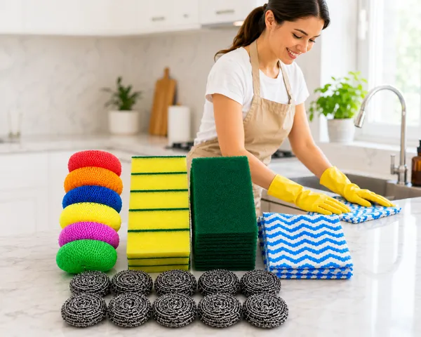 40_Pieces_Kitchen_Cleaning_Combo_Pack_|_6_Round_Scrub_Pads,_5_Sponge_Scrub_Pads,_10_Green_Scouring_Pads,_12_Steel_Scrubbers_&_6_Microfiber_Cleaning_Cloths_|_Multipurpose_Dishwashing_&_Household_Cleaning_Kit