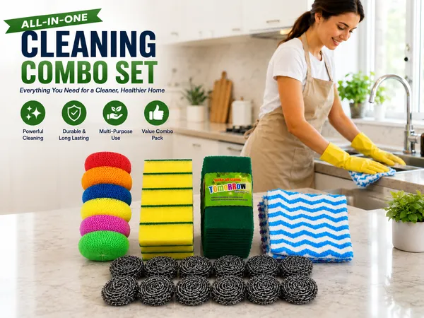 40_Pieces_Kitchen_Cleaning_Combo_Pack_|_6_Round_Scrub_Pads,_5_Sponge_Scrub_Pads,_10_Green_Scouring_Pads,_12_Steel_Scrubbers_&_6_Microfiber_Cleaning_Cloths_|_Multipurpose_Dishwashing_&_Household_Cleaning_Kit