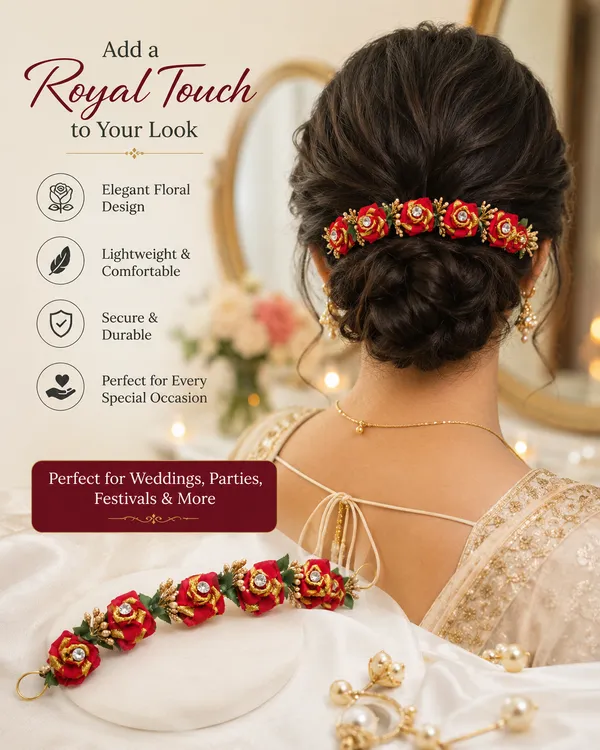 Handmade_Floral_Hair_Tiara_for_Women_&_Girls_|_Traditional_Red_Rose_Hair_Accessory_for_Bridal_Bun,_Wedding,_Party,_Festival_&_Ethnic_Wear_|_Lightweight_Hair_Decoration