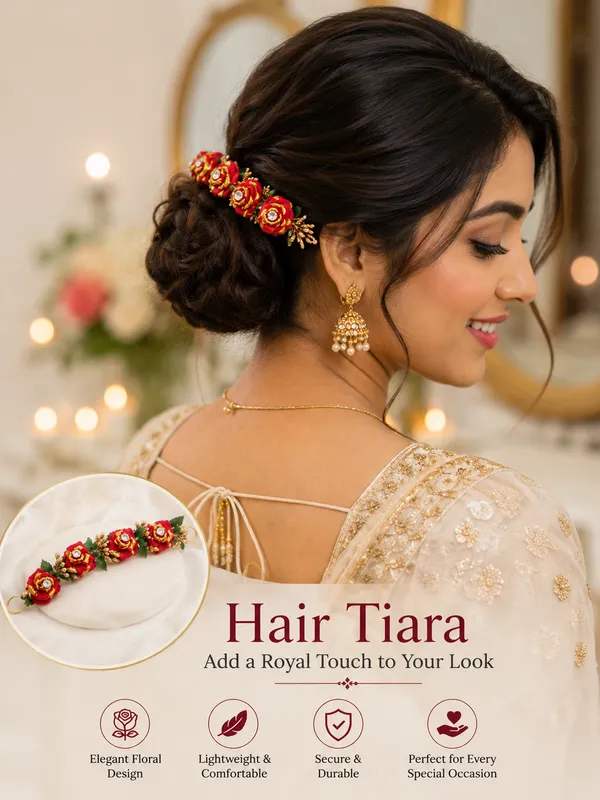 Handmade_Floral_Hair_Tiara_for_Women_&_Girls_|_Traditional_Red_Rose_Hair_Accessory_for_Bridal_Bun,_Wedding,_Party,_Festival_&_Ethnic_Wear_|_Lightweight_Hair_Decoration