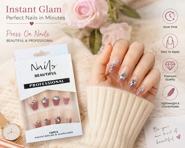 Press_On_Nails_for_Women_|_12_PCS_Reusable_Artificial_Fake_Nails_with_Rhinestone_Design_|_Glossy_Ombre_Pink_Nude_French_Tip_Nails_|_Full_Cover_Stick_On_Nails_for_Party,_Wedding_&_Daily_Wear