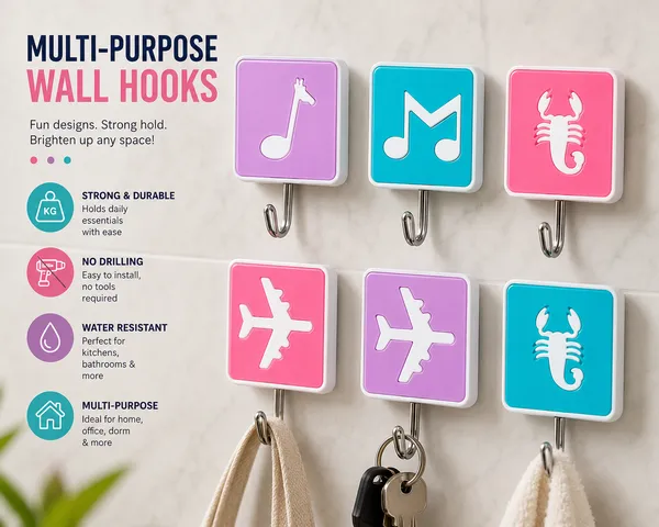 Self_Adhesive_Wall_Hooks_Set_of_9_|_Multi-Purpose_Strong_Plastic_Hooks_for_Kitchen,_Bathroom,_Bedroom_&_Office_|_Waterproof_No-Drill_Wall_Hangers_|_Holds_Up_to_2_KG_|_Assorted_Cute_Design_Hooks