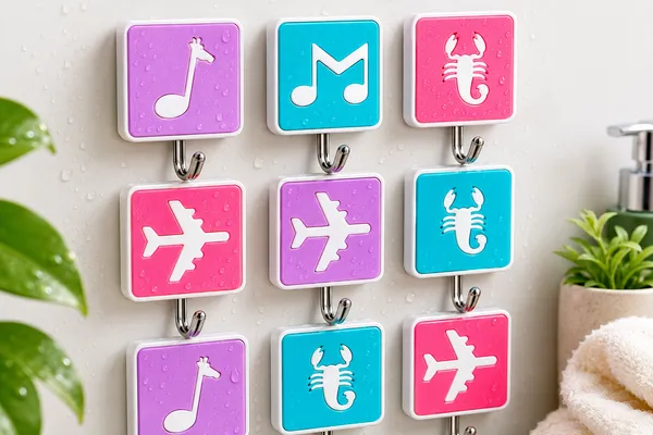 Self_Adhesive_Wall_Hooks_Set_of_9_|_Multi-Purpose_Strong_Plastic_Hooks_for_Kitchen,_Bathroom,_Bedroom_&_Office_|_Waterproof_No-Drill_Wall_Hangers_|_Holds_Up_to_2_KG_|_Assorted_Cute_Design_Hooks
