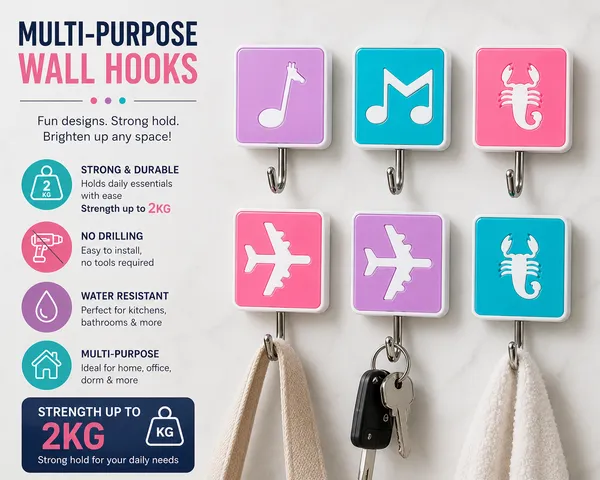 Self_Adhesive_Wall_Hooks_Set_of_9_|_Multi-Purpose_Strong_Plastic_Hooks_for_Kitchen,_Bathroom,_Bedroom_&_Office_|_Waterproof_No-Drill_Wall_Hangers_|_Holds_Up_to_2_KG_|_Assorted_Cute_Design_Hooks