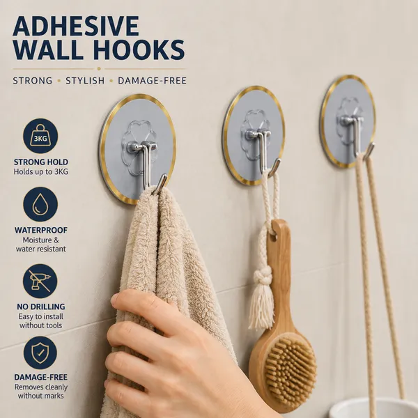 9_Pcs_Self_Adhesive_Wall_Hooks_for_Home_&_Kitchen_|_Heavy_Duty_Waterproof_Transparent_Hooks_|_No_Drill_Damage-Free_Sticky_Hooks_|_Wall_Mounted_Utility_Hanger_for_Bathroom,_Kitchen,_Bedroom_&_Office_(Up_to_2_KG_Load)
