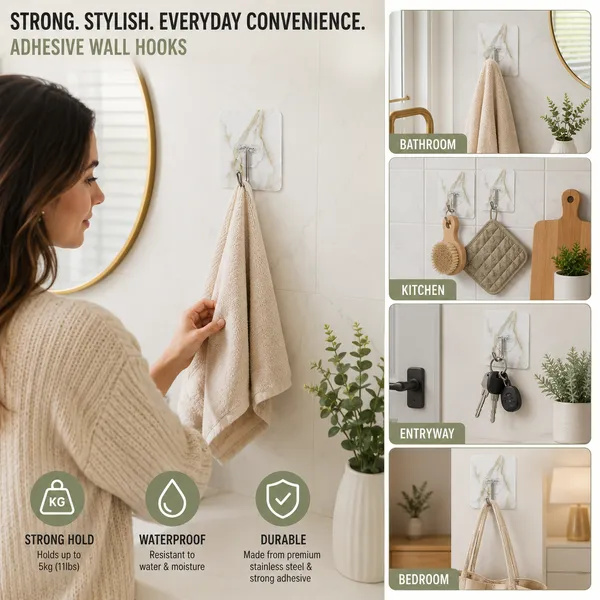 Pack_of_9_Self_Adhesive_Wall_Hooks_for_Home_&_Bathroom,_Waterproof_Heavy_Duty_Sticky_Hooks,_Marble_Design_Stainless_Steel_Hook,_No_Drill_Wall_Hanger_for_Kitchen,_Bedroom,_Bathroom_&_Office,_Load_Capacity_Up_to_2kg