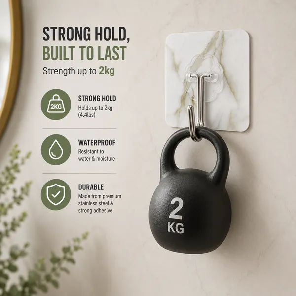 Pack_of_9_Self_Adhesive_Wall_Hooks_for_Home_&_Bathroom,_Waterproof_Heavy_Duty_Sticky_Hooks,_Marble_Design_Stainless_Steel_Hook,_No_Drill_Wall_Hanger_for_Kitchen,_Bedroom,_Bathroom_&_Office,_Load_Capacity_Up_to_2kg