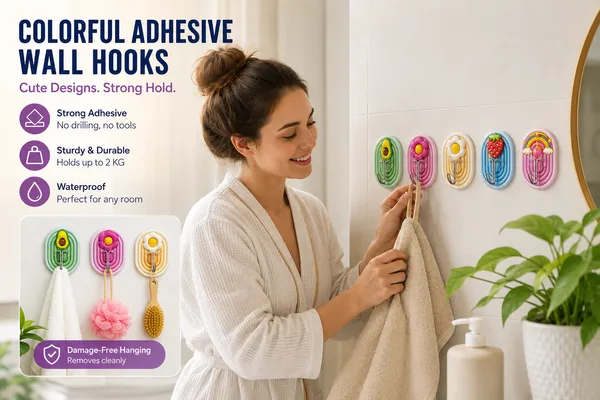 Cute_Self-Adhesive_Wall_Hooks_for_Home_&_Kitchen_|_Strong_Waterproof_Sticky_Hooks_Up_to_2kg_Load_Capacity_|_No_Drill_Multipurpose_Wall_Hanger_for_Bathroom,_Bedroom,_Kitchen_&_Office_|_Cartoon_Fruit_&_Rainbow_Design_(Pack_of_9)