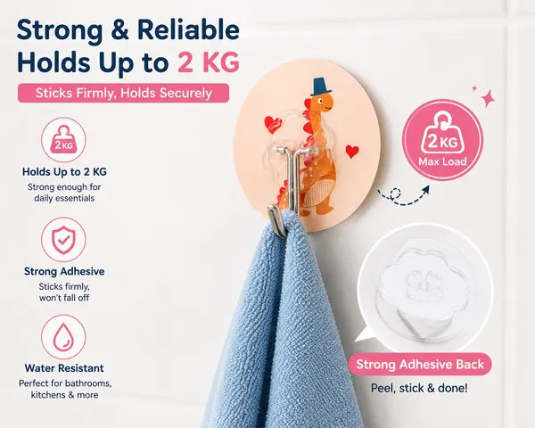 Cute_Dinosaur_Self_Adhesive_Wall_Hooks_for_Kids_Room,_Bathroom_&_Kitchen_|_Heavy_Duty_Waterproof_Sticky_Hooks_|_No_Drill_Wall_Hanger_|_Reusable_PVC_Hook_|_Holds_Up_to_2_KG_|_Cartoon_Dino_Design_|_Pack_of_12