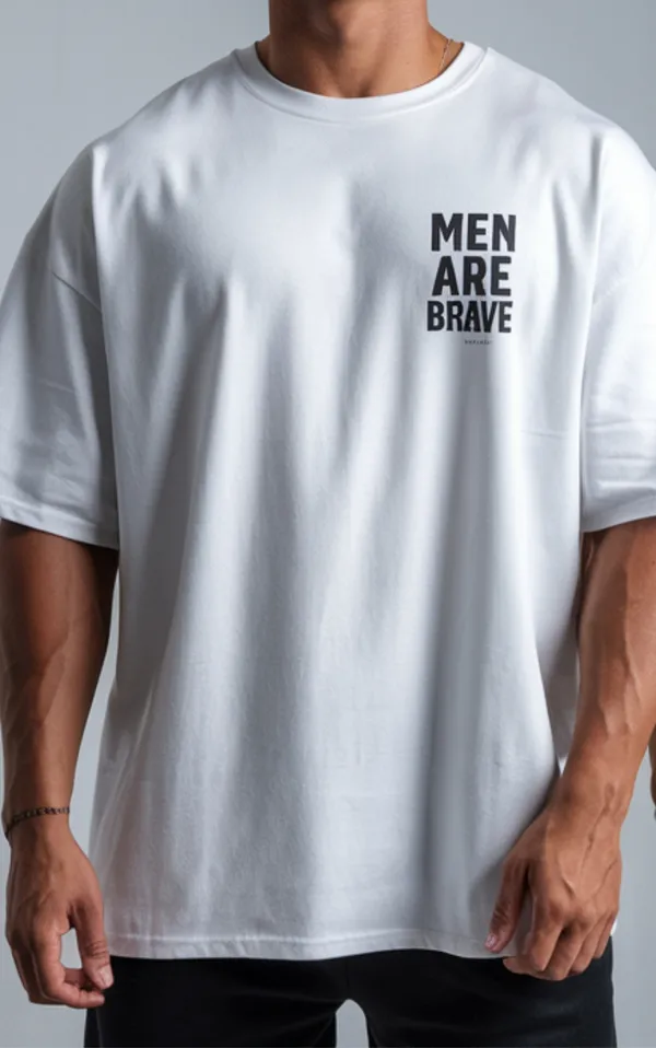 White_GSM_220_Fashionable_Oversized_Round_Neck_Printed_T-Shirt_For_Men