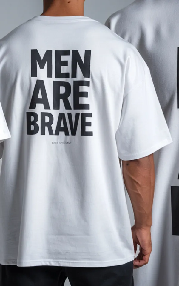 White_GSM_220_Fashionable_Oversized_Round_Neck_Printed_T-Shirt_For_Men