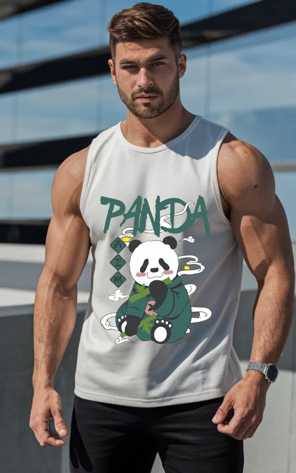 White_GSM_220_Stylish_Gym_Vest_Plain_For_Men