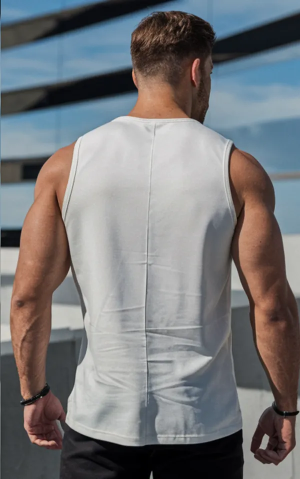 White_GSM_220_Stylish_Gym_Vest_Plain_For_Men