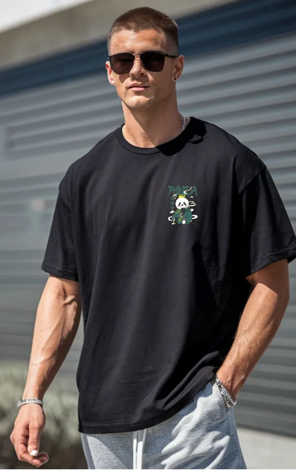 Black_GSM_220_Fashionable_Oversized_Round_Neck_Printed_T-Shirt_For_Men