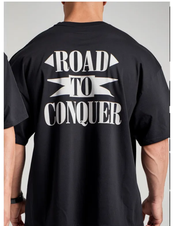 Black_GSM_220_Fashionable_Oversized_Round_Neck_Printed_T-Shirt_For_Men