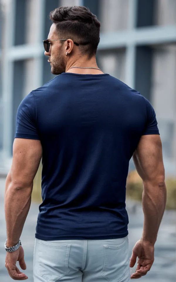 Navy_GSM_220_Navy_Trending_Henley_Neck_Plain_T-Shirt_For_Men