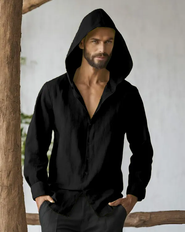 Black_Stylish_Designer_Hoodie_Cotton_Shirt_For_Men