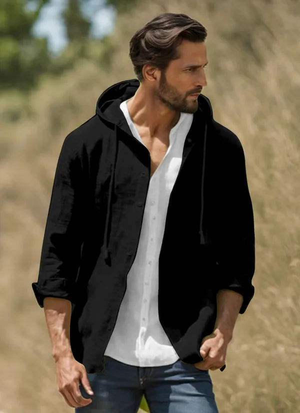 Black_Stylish_Designer_Hoodie_Cotton_Shirt_For_Men