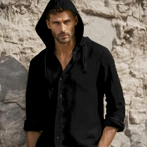 Black_Stylish_Designer_Hoodie_Cotton_Shirt_For_Men