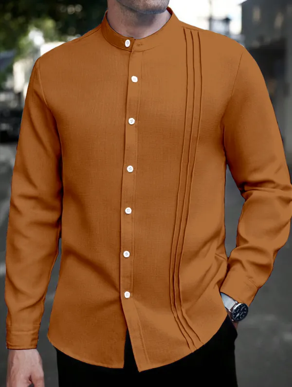 Orange_color_Trendy_Cotton_Shirt_For_Men