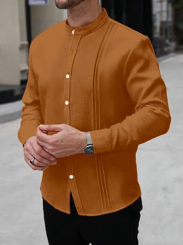 Orange_color_Trendy_Cotton_Shirt_For_Men