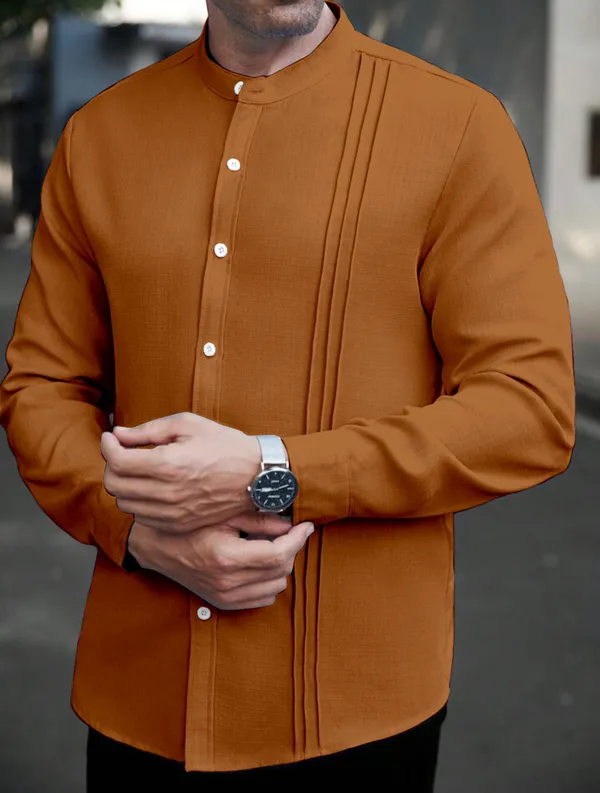 Orange_color_Trendy_Cotton_Shirt_For_Men