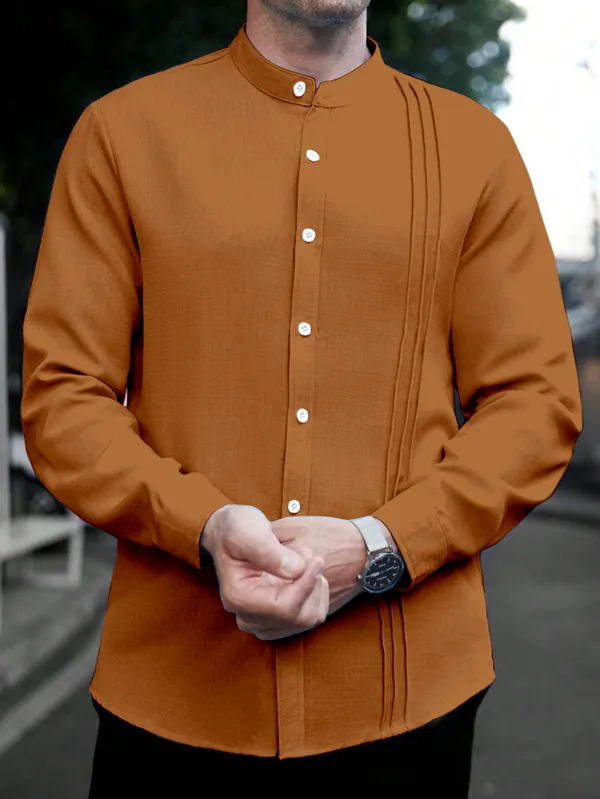 Orange_color_Trendy_Cotton_Shirt_For_Men