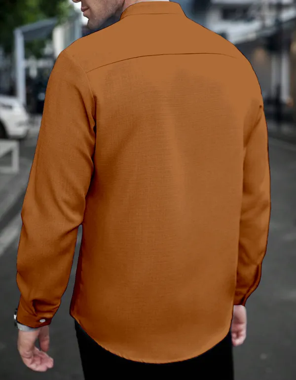 Orange_color_Trendy_Cotton_Shirt_For_Men