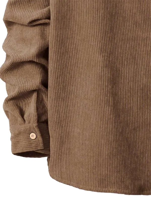 Chocalate_Classy_Retro_Hooded_Cotton_Shirt_For_Men