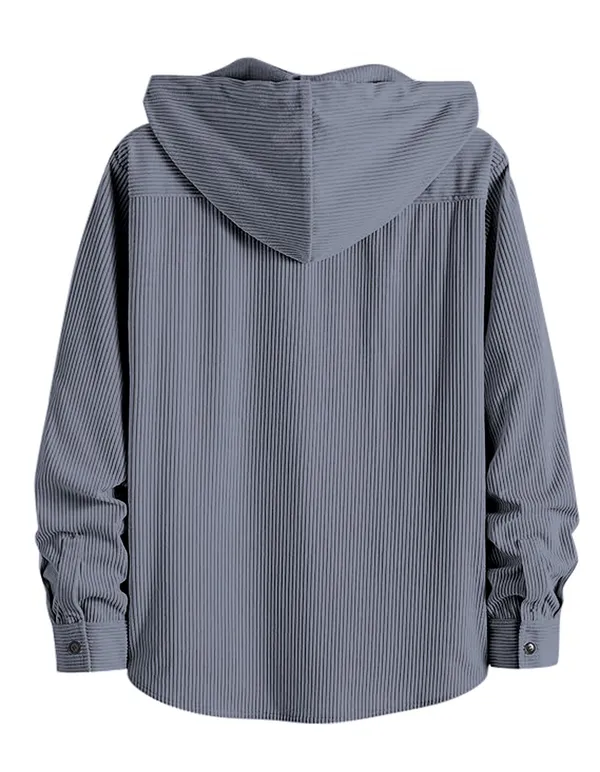 Grey_Comfy_Hooded_Cotton_Shirt_For_Men