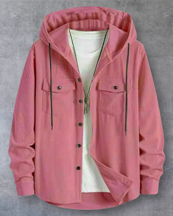 Pink_Trendy_Hooded_Shirt_For_Men