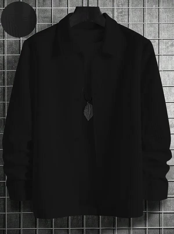 Black_Imported_Textured_Cotton_Shirt_For_Men