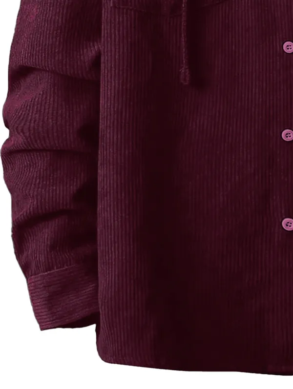 Maroon_Classy_Retro_Hoodie_Shirt_For_Men