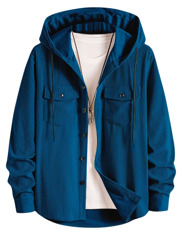 Blue_Stylis_Hooded_Cotton_Shirt_For_Men