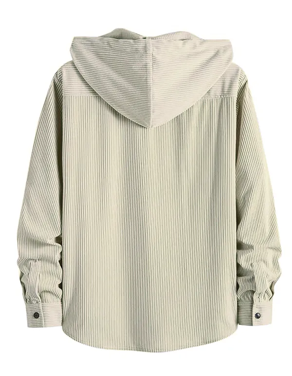 Cream_Trendy_Hooded_Shirt_For_Men
