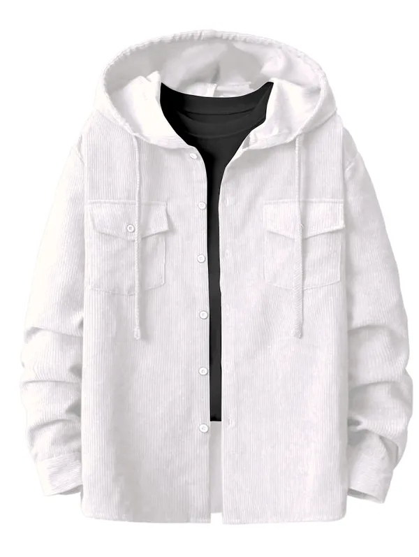 White_Elegent_Prrmium_Hooded_Shirt_For_Men