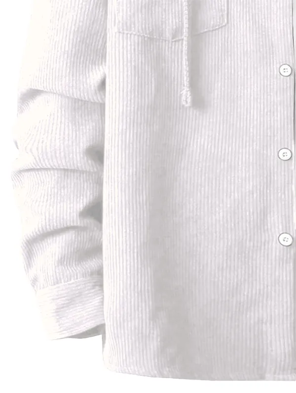 White_Elegent_Prrmium_Hooded_Shirt_For_Men