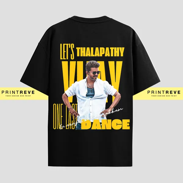 One_Last_Dance__Thalapathy_Vijay_T-Shirts_|_Premium_180_GSM_Bio-Wash_Fabric_Black_Color_Tshirt