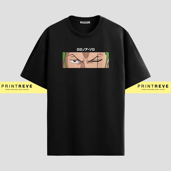 PRINTREVE_ZORO_ANIME_OVERSIZED_TSHIRTS_UNISEX_PREMIUM_240GSM_FRENCHTERRY