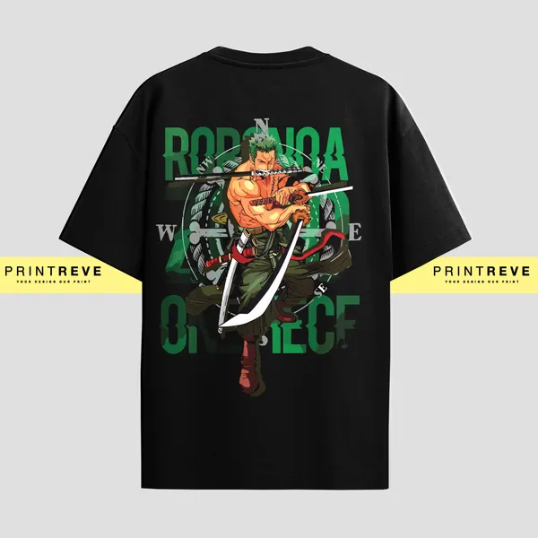PRINTREVE_ZORO_ANIME_OVERSIZED_TSHIRTS_UNISEX_PREMIUM_240GSM_FRENCHTERRY