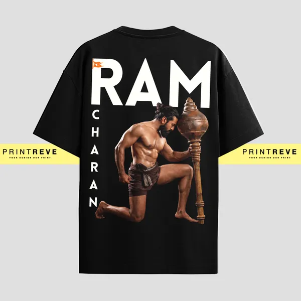 Peddi_Movie_Tshirts_Ram_Charan_for_Fan's_-_180_gsm_Regular_Fit__Black_Color_Tshirts_For_Global_Star_Fan's