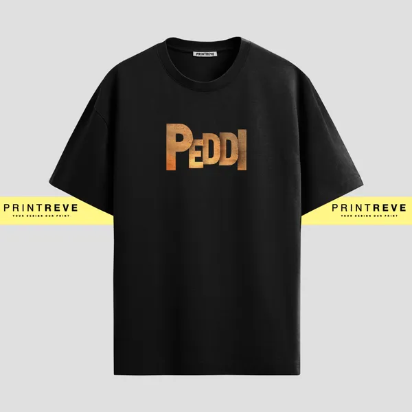 Peddi_Movie_Tshirts_Ram_Charan_for_Fan's_-_180_gsm_Regular_Fit__Black_Color_Tshirts_For_Global_Star_Fan's