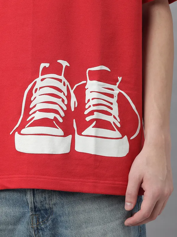 Red_Cotton_Graphic_Puff_Printed_Round_Neck_Full_Sleeves_Oversized_T-Shirt_For_Unisex