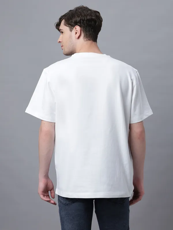 White_Cotton_Embroidery_Round_Neck_Half_Sleeves_Oversized_T-Shirt_For_Unisex