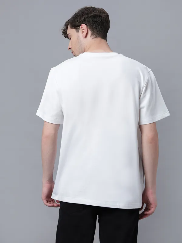White_Cotton_Graphic_Foil_Printed_Round_Neck_Half_Sleeves_Oversized_T-Shirt_For_Unisex