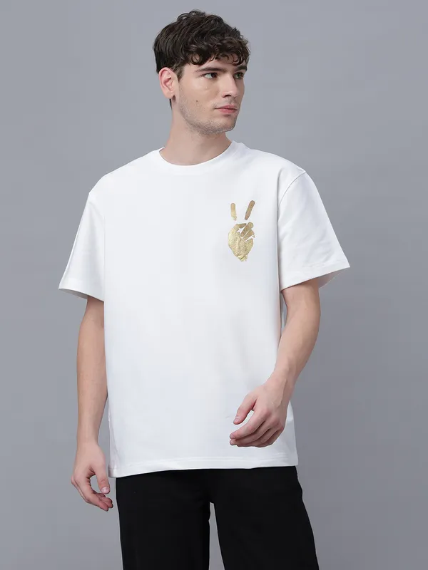 White_Cotton_Graphic_Foil_Printed_Round_Neck_Half_Sleeves_Oversized_T-Shirt_For_Unisex
