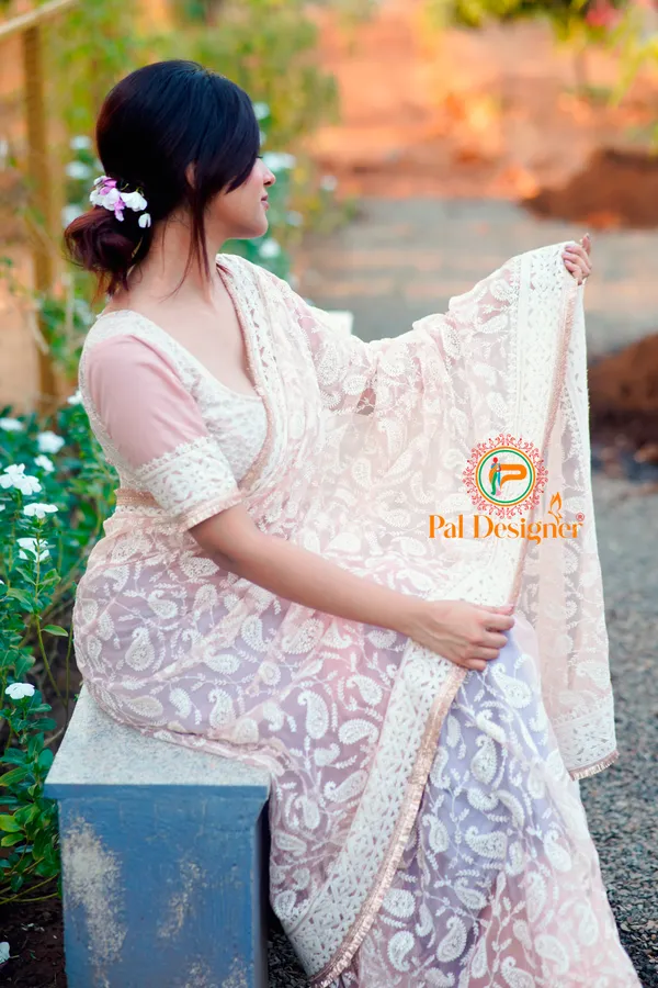 Peach_Preimium_&_Elegant_Net_Saree_For_Women