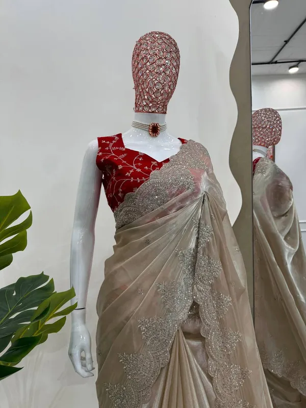 Cream_Preimium_&_Elegant_Georgette_Saree_For_Women