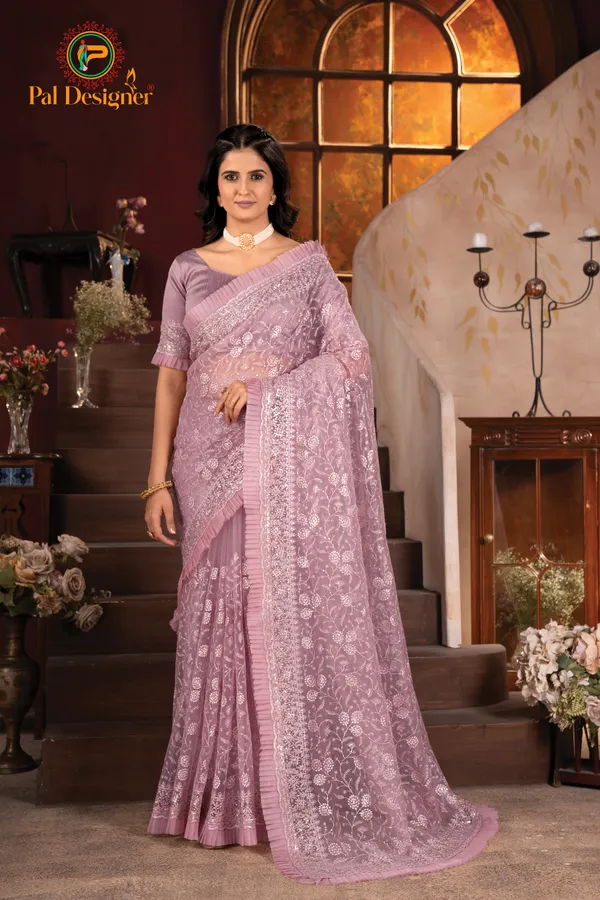 Peach_And_Pink_Preimium_&_Elegant_Net_Saree_For_Women_(Pack_Of_2)